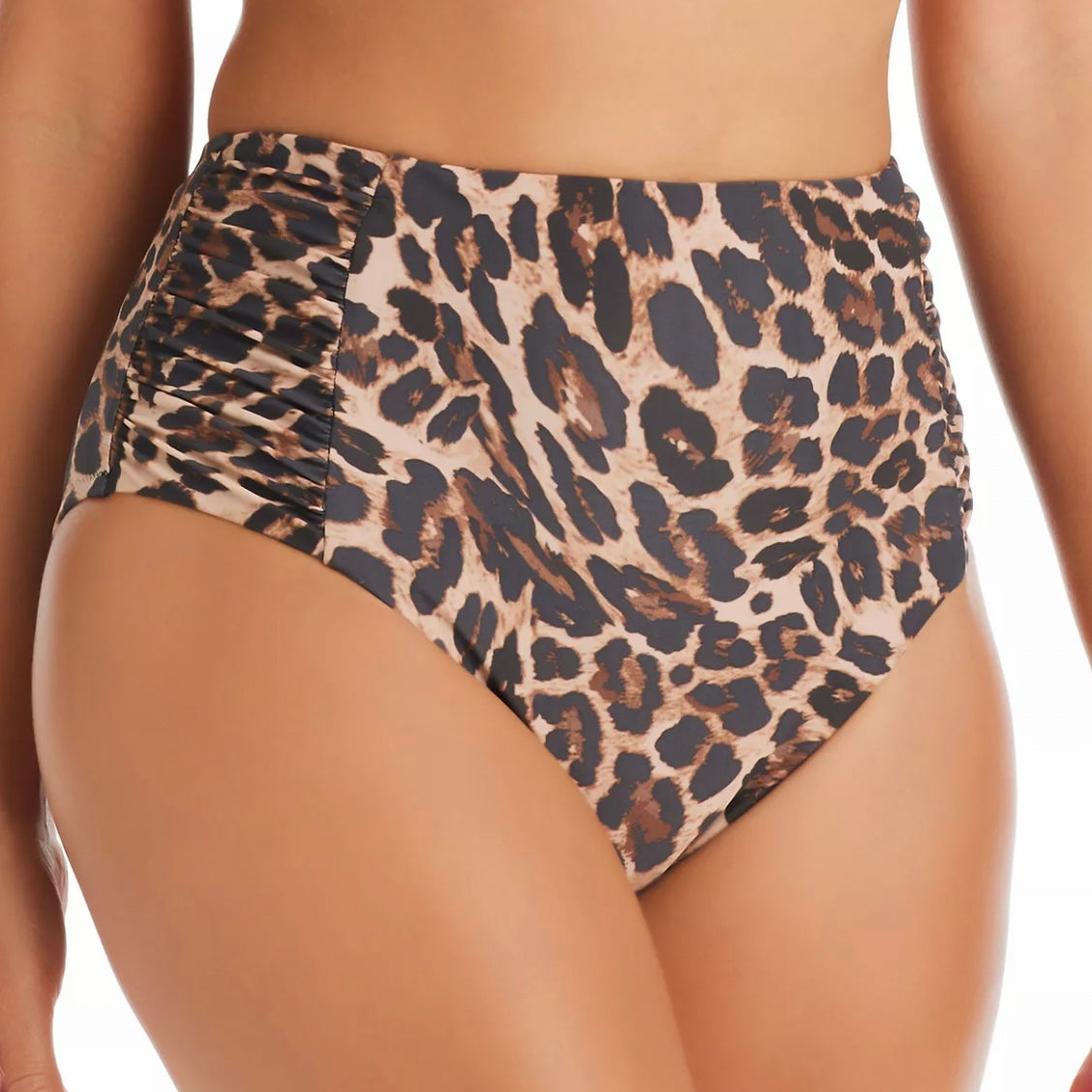 Natural Cheetah-Print High Waist Bikini Bottoms Size M Women's Swimwear