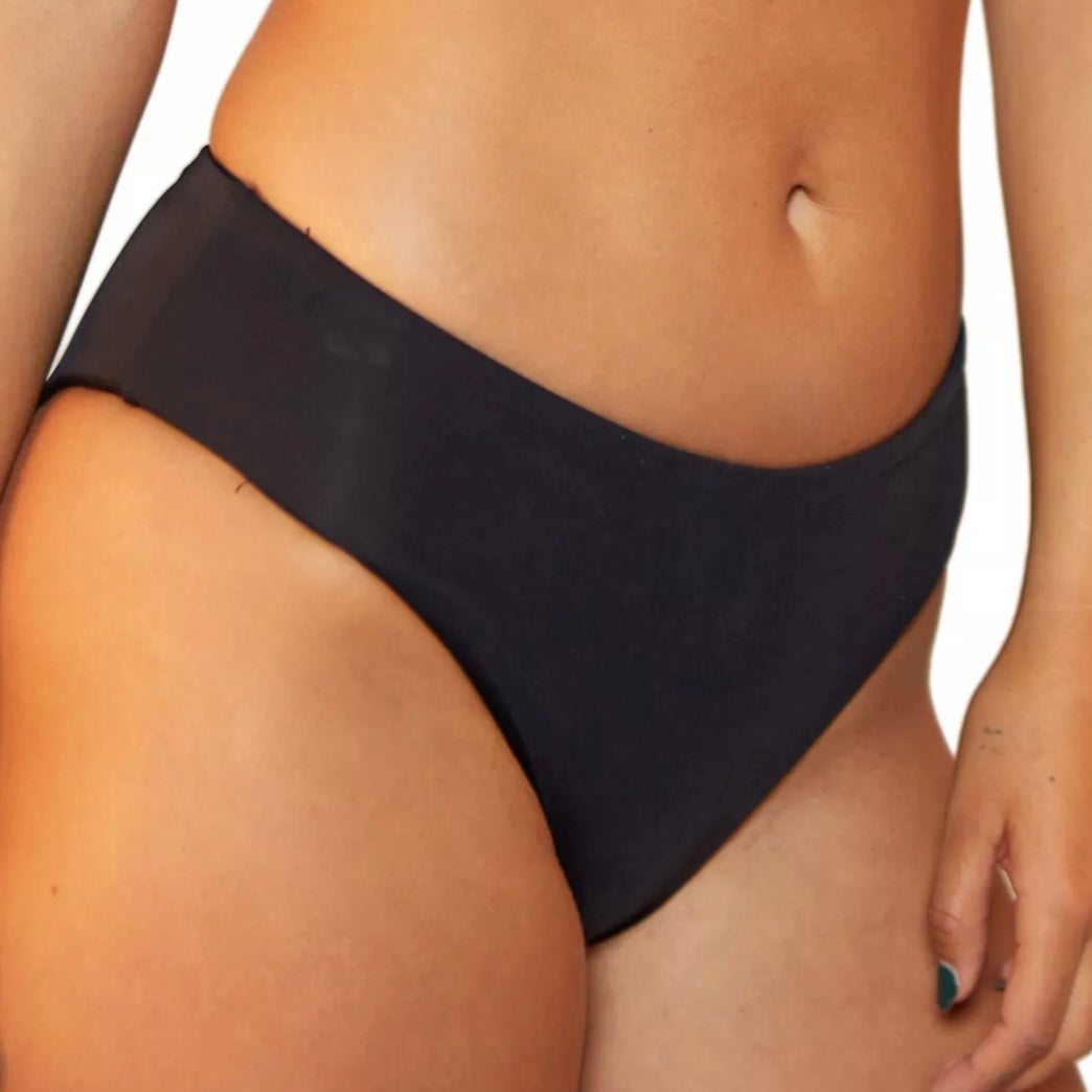 Solid Black Bikini Bottoms Size L Women's Swimwear