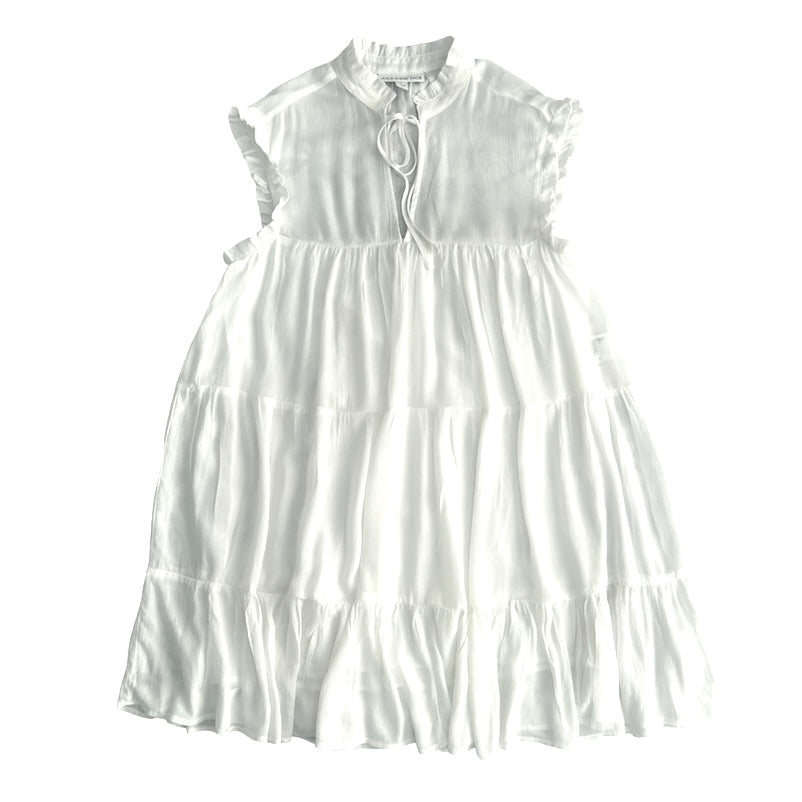 Women's Sleeveless Tiered Dress White