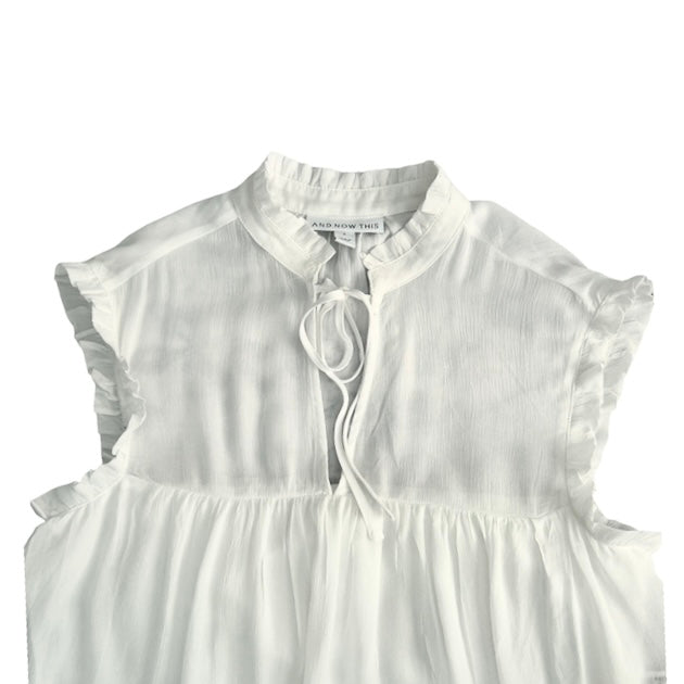 Women's Sleeveless Tiered Dress White