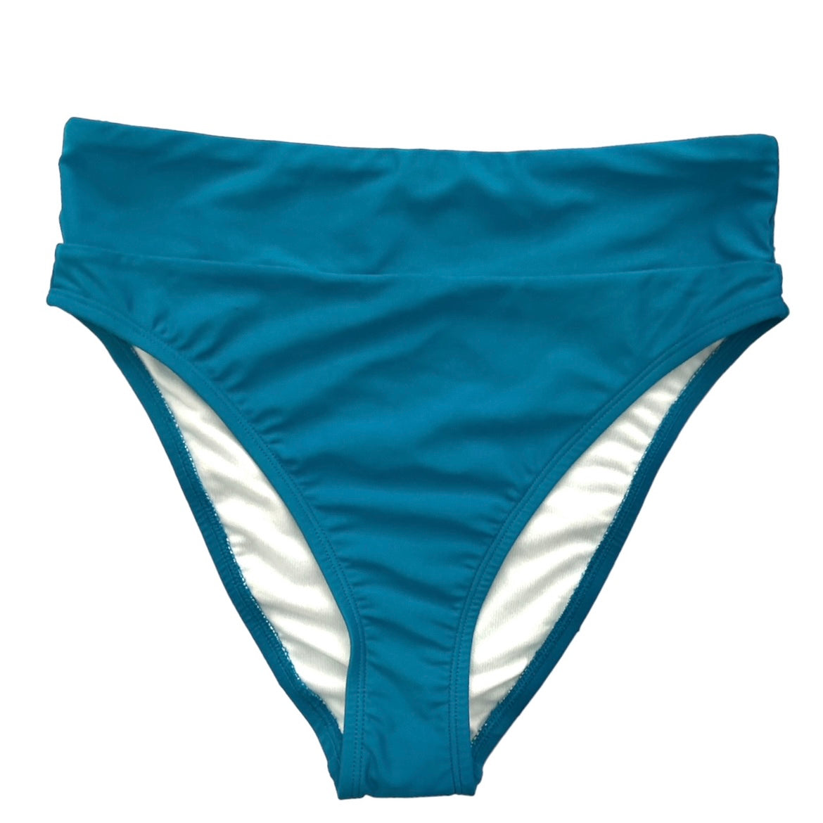 Green Banded High-Waist Bikini Bottoms Size M Women's Swimwear