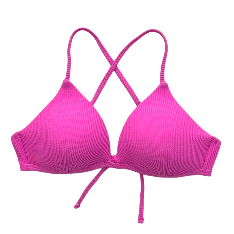 Molded-Cup Push Up Triangle Bikini Top Fuchsia Size M Women's Swimwear