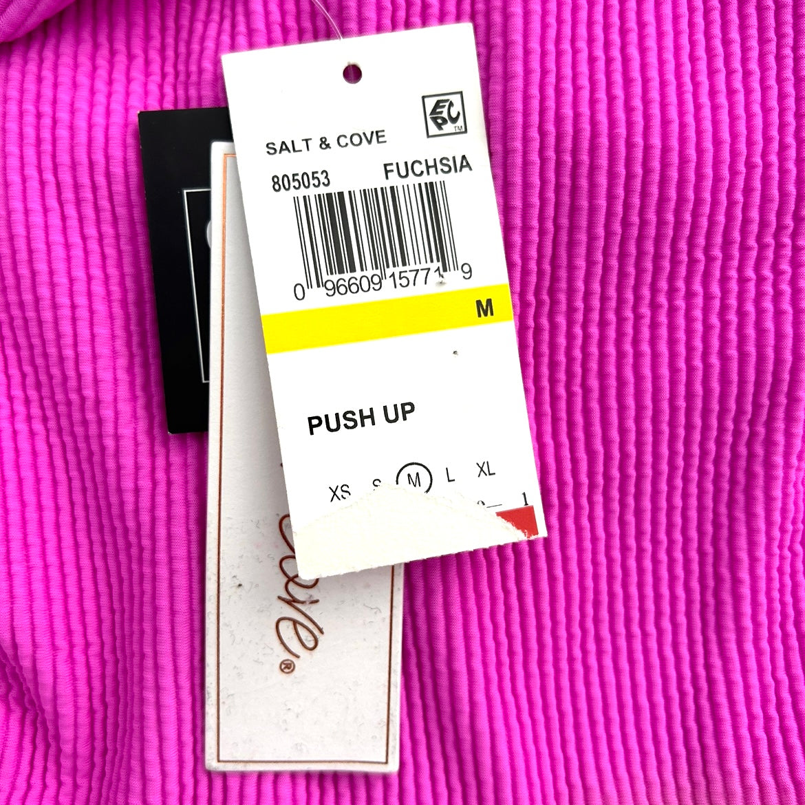 Molded-Cup Push Up Triangle Bikini Top Fuchsia Size M Women's Swimwear