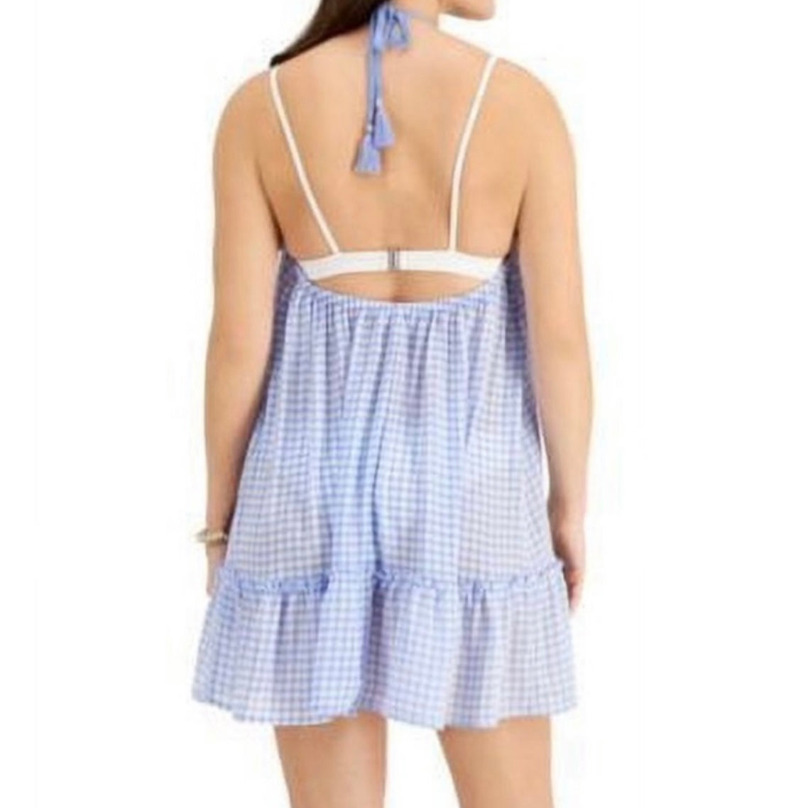 High-Neck Tiered Dress Swimsuit Junior's Cover-Up