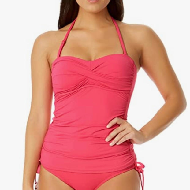 Twist-Front Ruched Tankini Swim Top Women's Swimwear