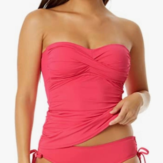 Twist-Front Ruched Tankini Swim Top Women's Swimwear