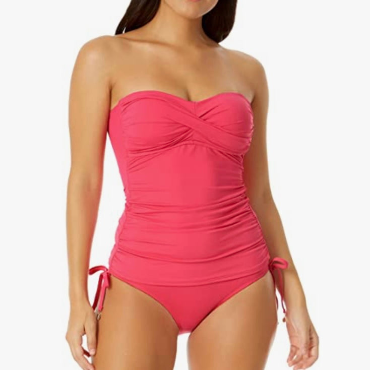 Twist-Front Ruched Tankini Swim Top Women's Swimwear