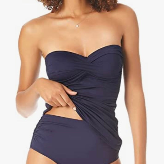Twist-Front Bandeau Swim Top Tankini