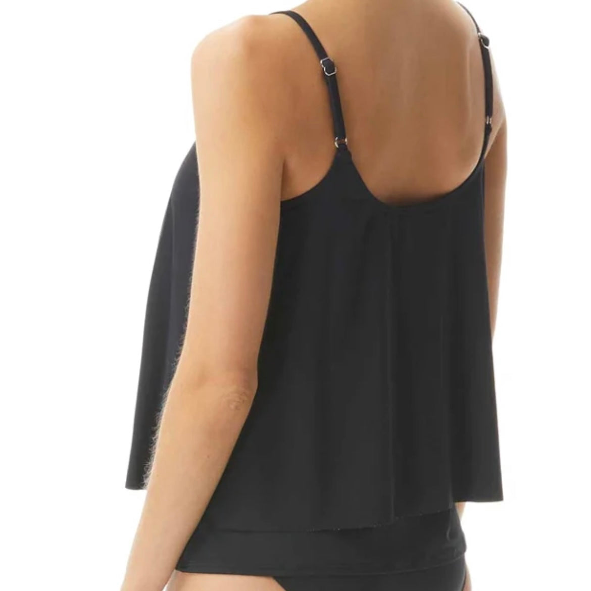 Iconic Solids Layered Underwire Tankini Swim Top Women's Swimwear