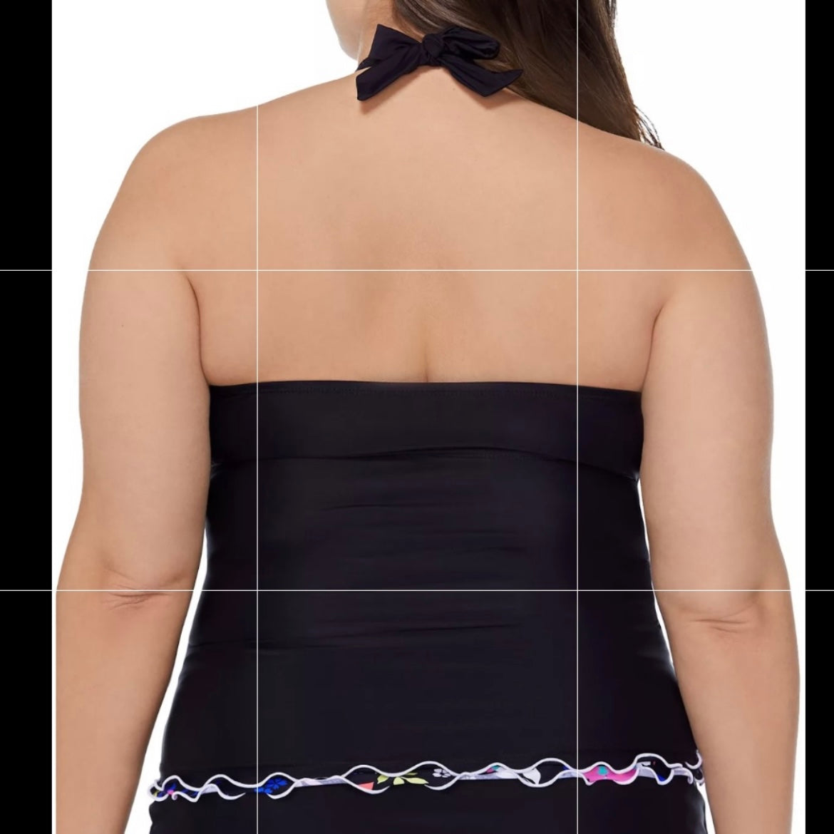 Halter-Neck Underwire Black Plus Size 16W Tankini Swim Top Women's Swimwear