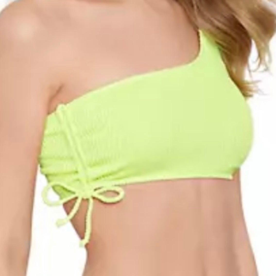 Sandy Ribbed One-Shoulder Bikini Top
