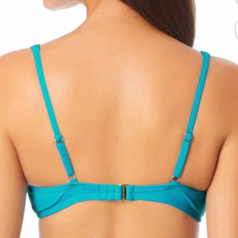 Junior's Scoop Neck Bralette Ribbed Bikini Top