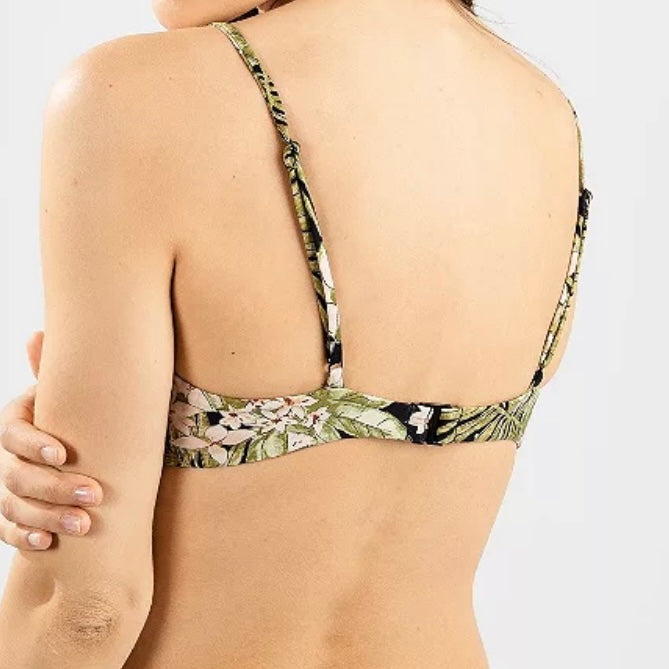 Midnight Tropic Underwire Black/Multicolor Bikini Top Size M Women's Swimwear