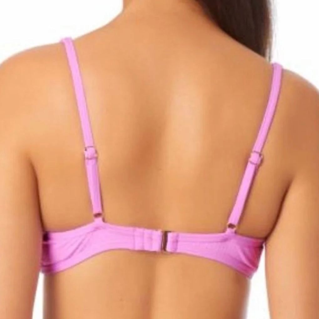 Junior's Scoop Neck Bralette Ribbed Bikini Top