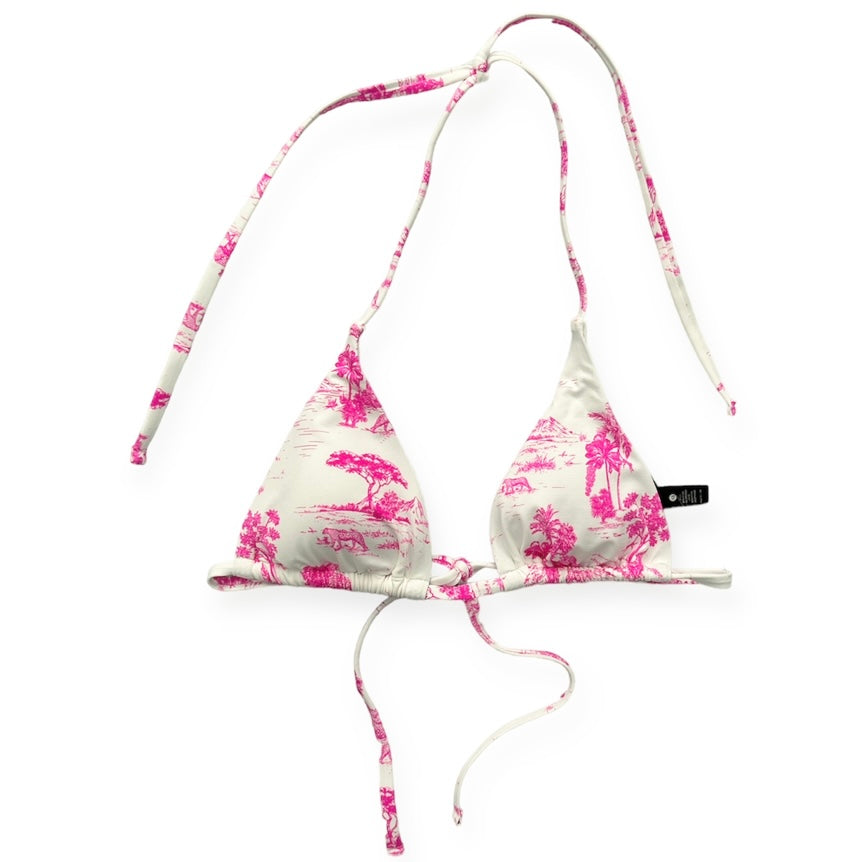 Tropical Print Triangle Bikini Top Size XS Women's Swimwear
