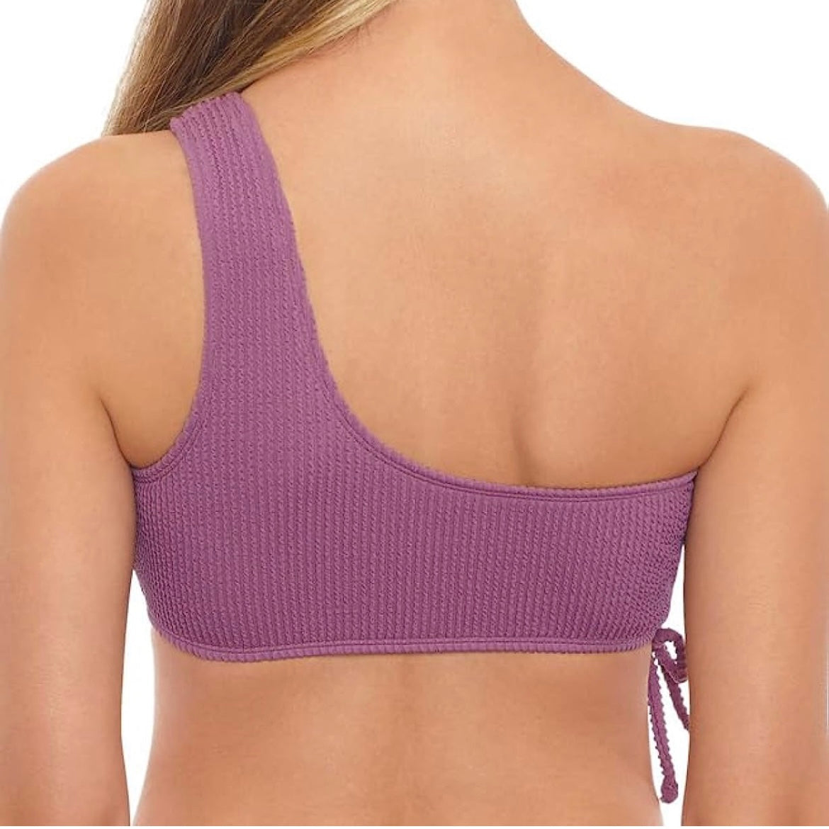 Sandy Ribbed One-Shoulder Top High-Waist Bottoms Bikini Set Women's Swimwear