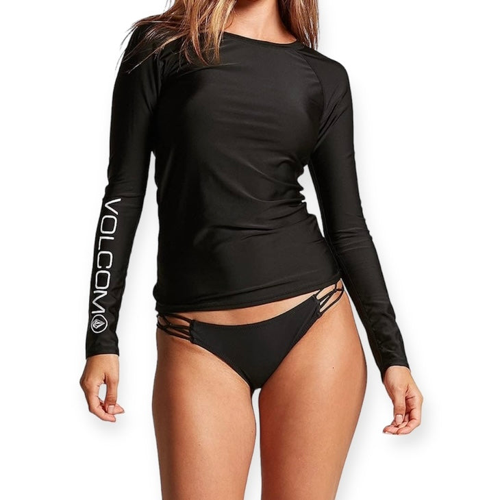Simply Core Long Sleeve Rash Guard Black Women's Cover Up