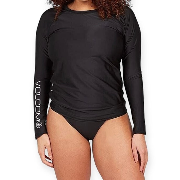 Simply Core Long Sleeve Rash Guard Black Women's Cover Up