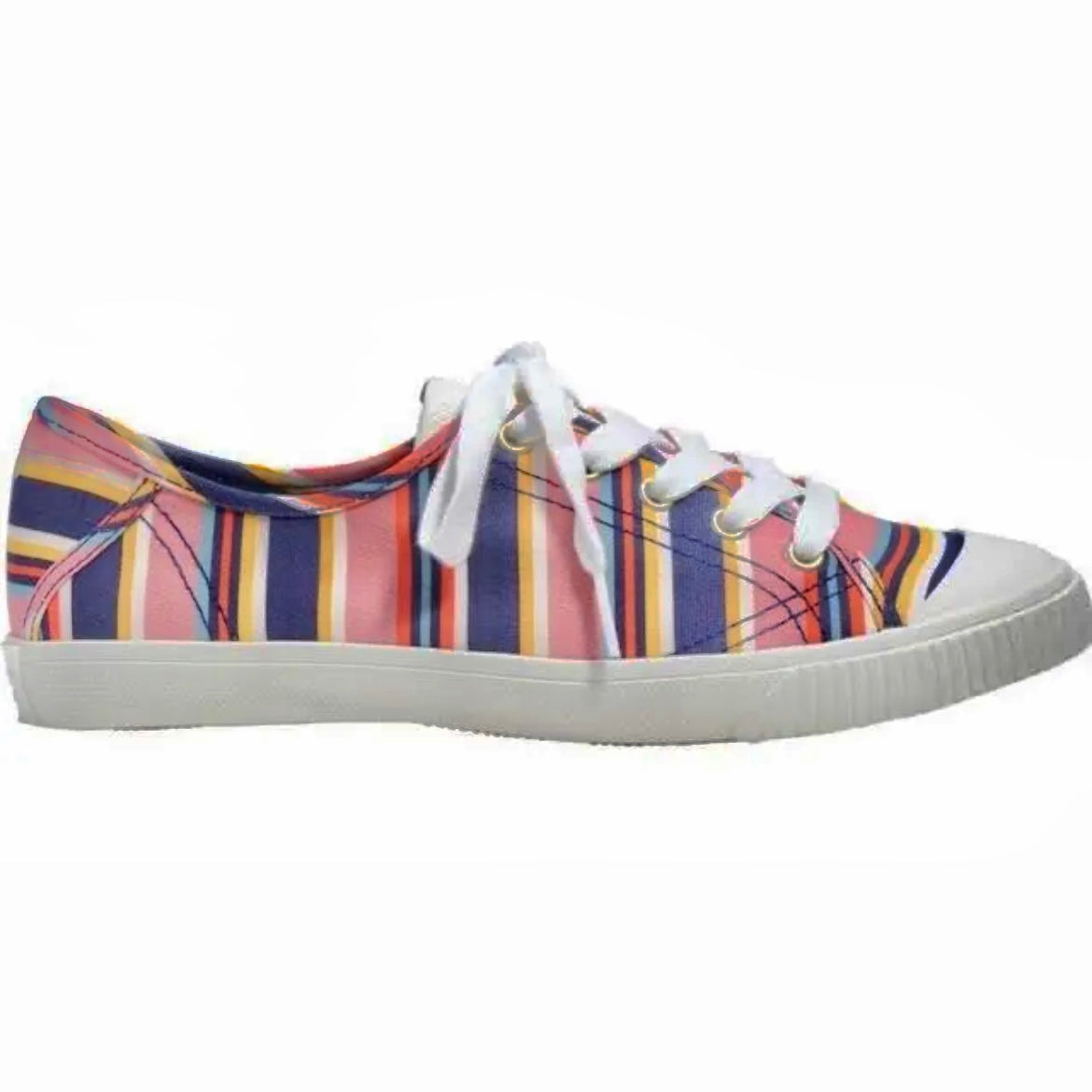 TENNISON Sidewalk Stripe Multicolor Lace Up Size 9.5B Women's Sneakers