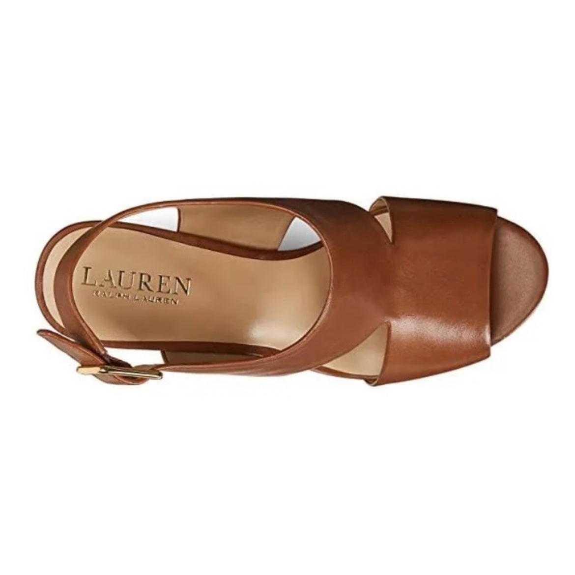 FEONA Dress Sandals Leather Deep Saddle Tan Size 9.5 Women's Platforms