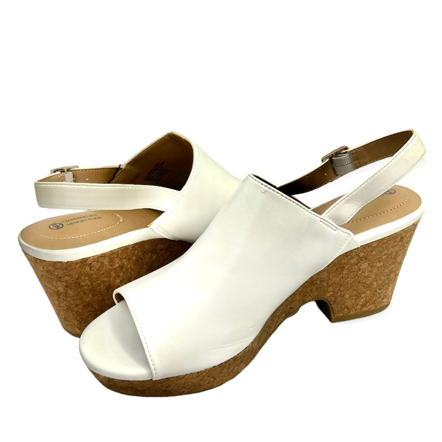 CELINAA White Cork-like Platform Size 9.5M Women's Sandals
