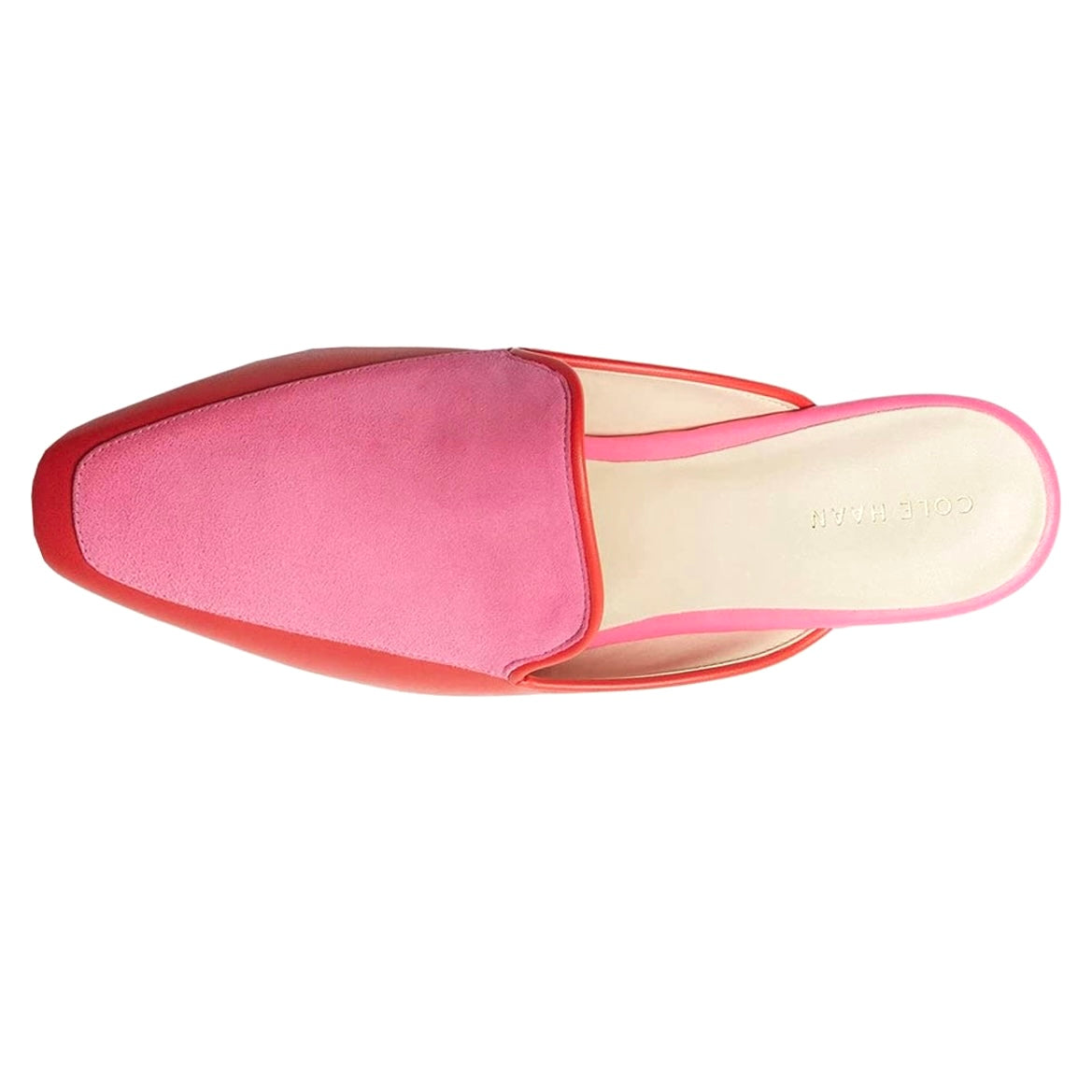 PERLEY MULE Classic Red/Fuchsia Square Toe Slip On Women's Flats
