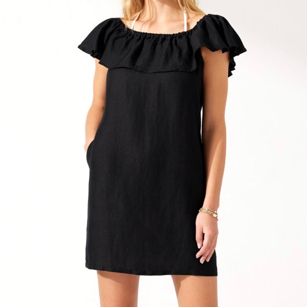 Ruffled Off-The-Shoulder Mini Dress Women's Cover Up