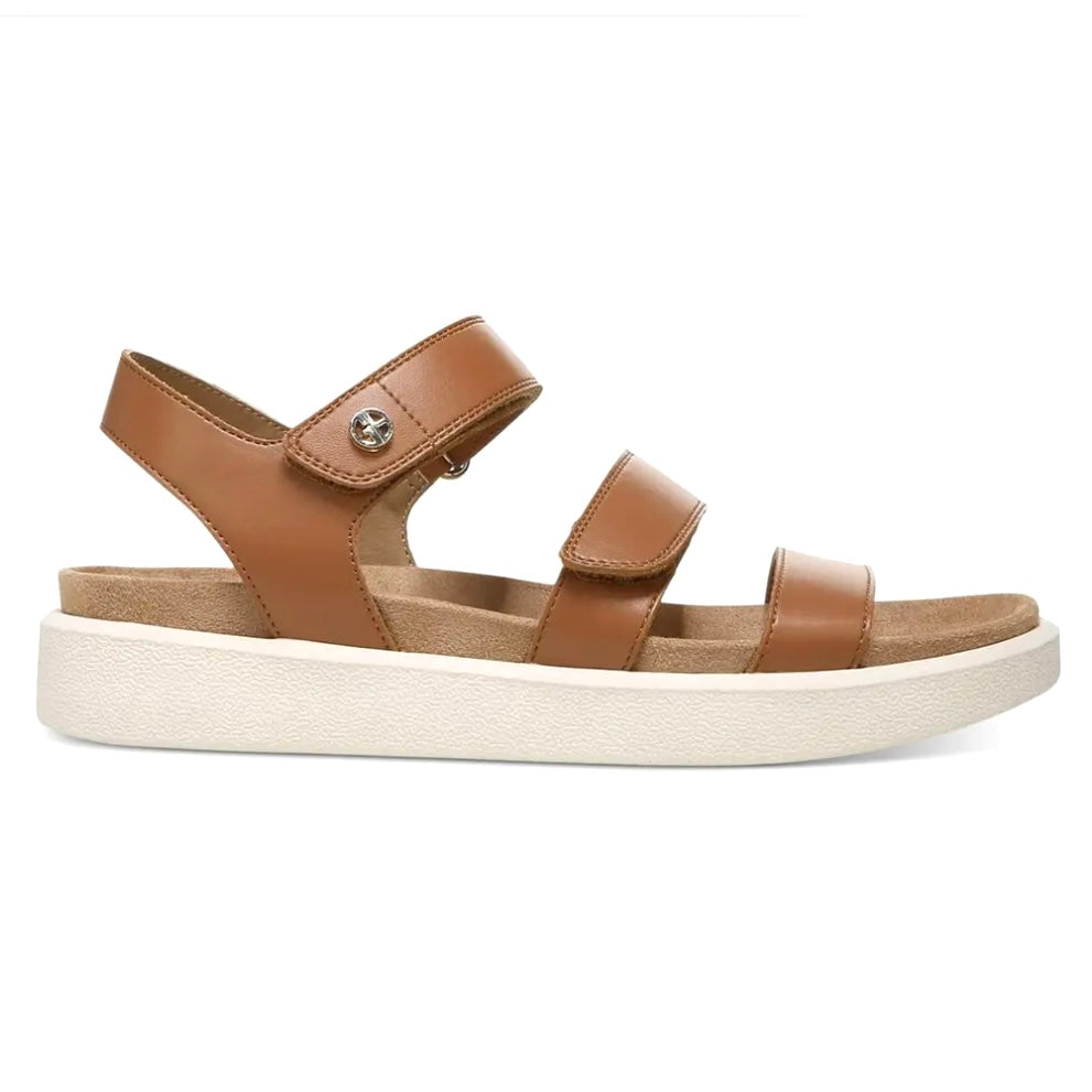 FELICITTY Cognac Flats Size 8.5 Open Toe Women's Sandals