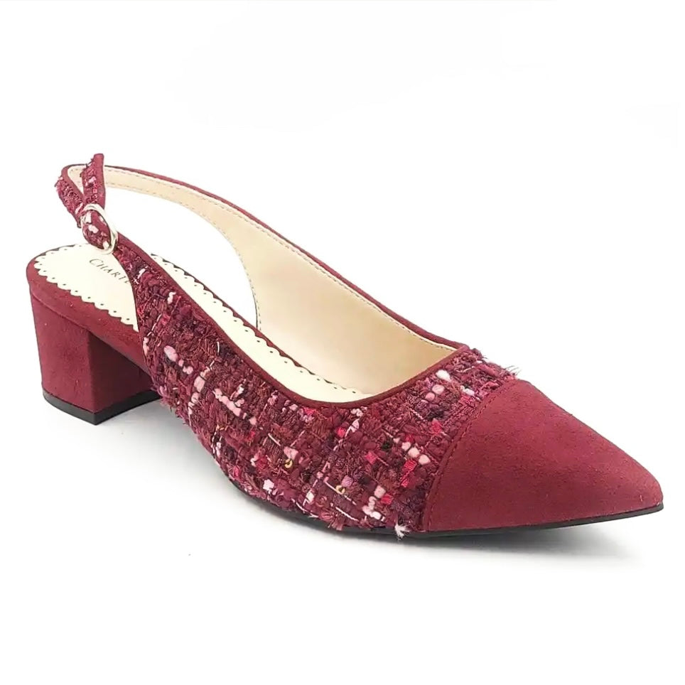 BRYANN Women's Slingback Block Heel Pumps