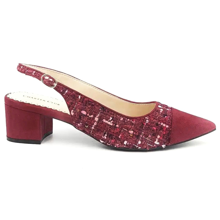 BRYANN Women's Slingback Block Heel Pumps