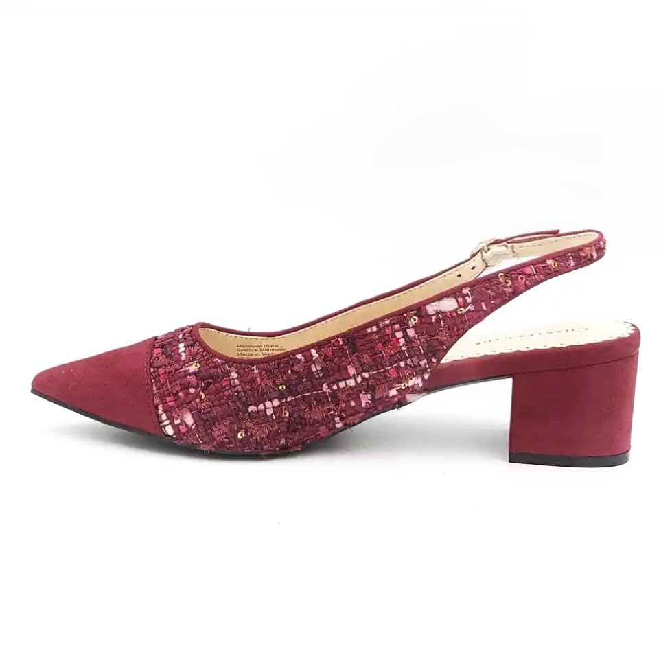 BRYANN Women's Slingback Block Heel Pumps