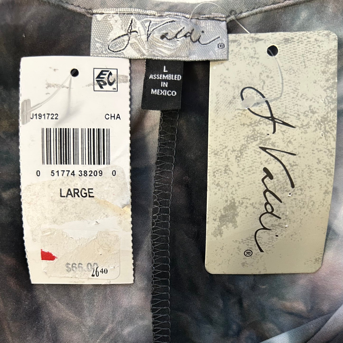 Tie-Dyed Print Flowy Cropped Jumpsuit Charcoal Gray Size L Women's Cover Up