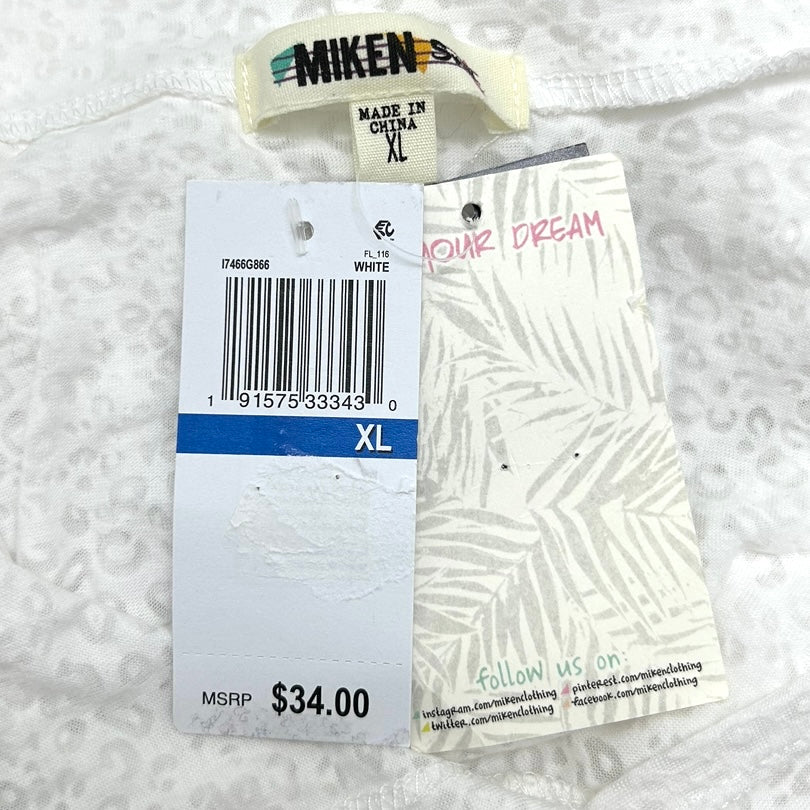 Side Tie Hoodie Sleeveless White Size XL Women's Cover Up