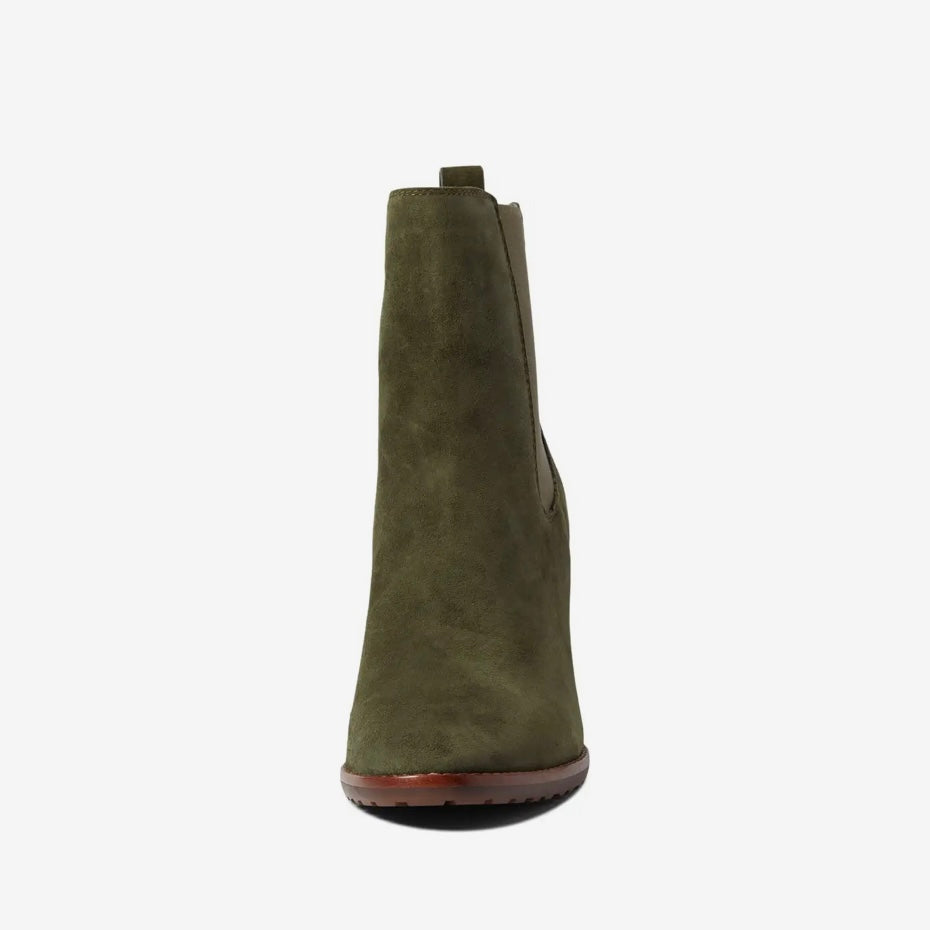 MYLAH Classic Olive Size 5.5 Block Heels Bootie Women's Ankle Boot