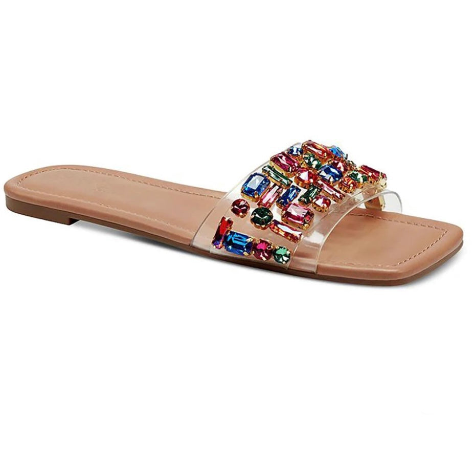 JILLENE Slide Square Toe Flats Sandals