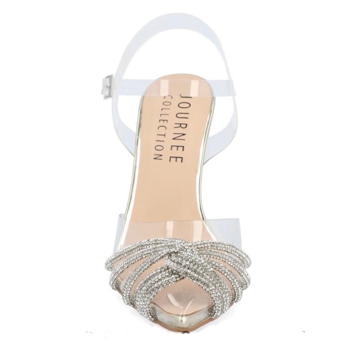 WAFER Two-Piece Tan Stiletto Heels Size 8.5 Women's Platform Dress Sandals