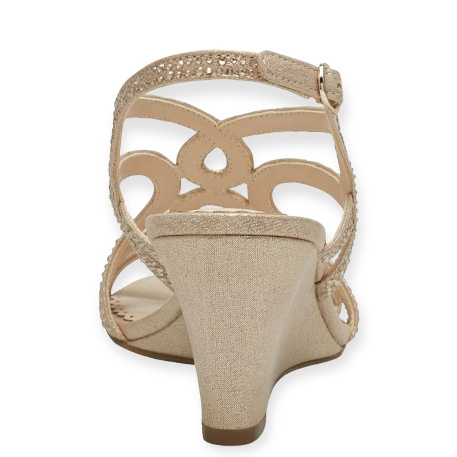 KELSAH Light Gold Wedge Heels Size 5 Women's Sandals