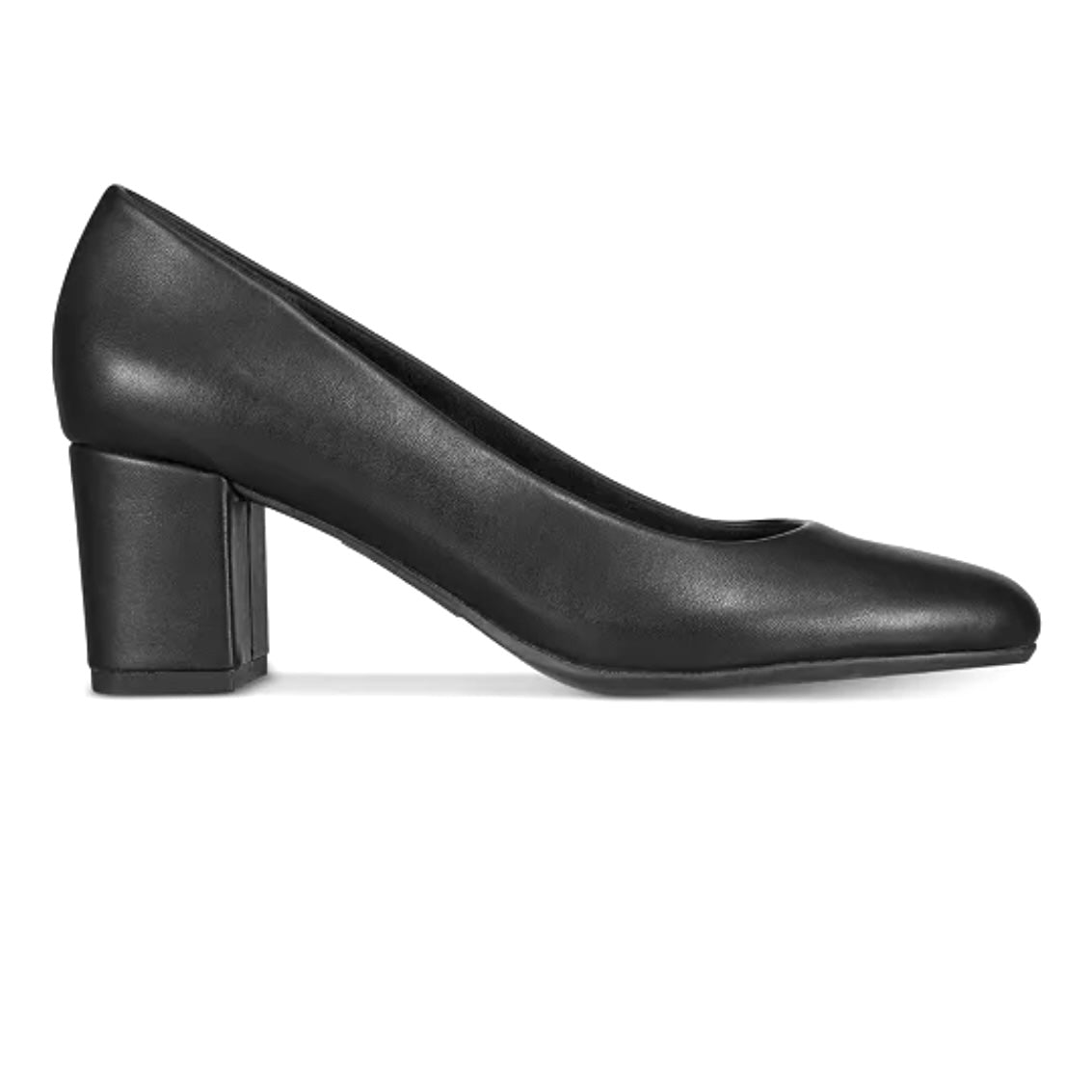 PROPER Black Round Toe Slip On Block Heels Size 9.5 Women's Pumps