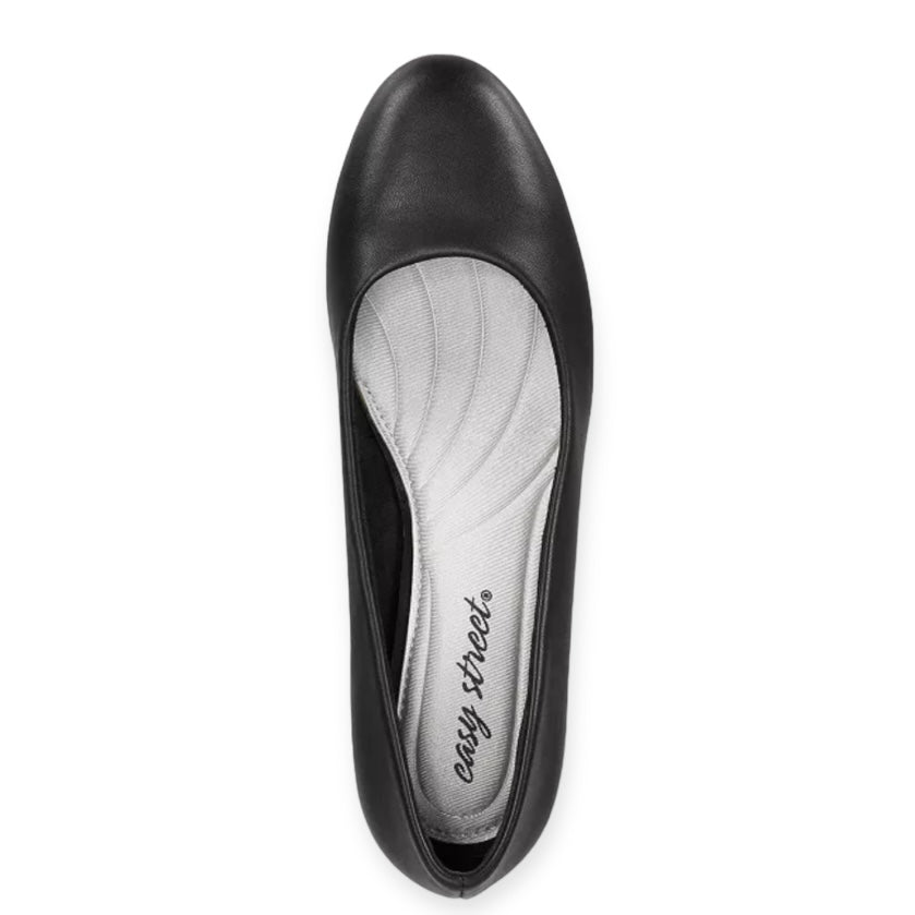 PROPER Black Round Toe Slip On Block Heels Size 9.5 Women's Pumps