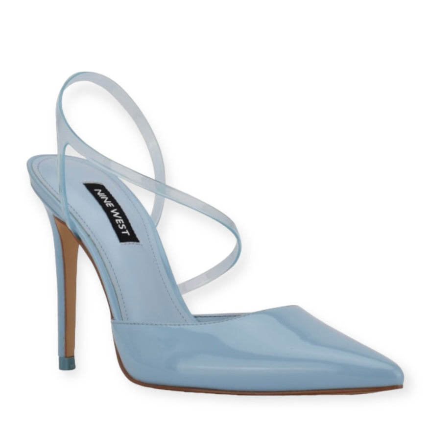 FAMES3 Slingback Light Blue Pointed Toe Size 8 Women's Pumps