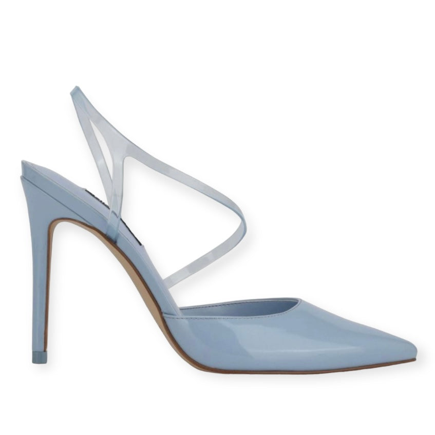 FAMES3 Slingback Light Blue Pointed Toe Size 8 Women's Pumps