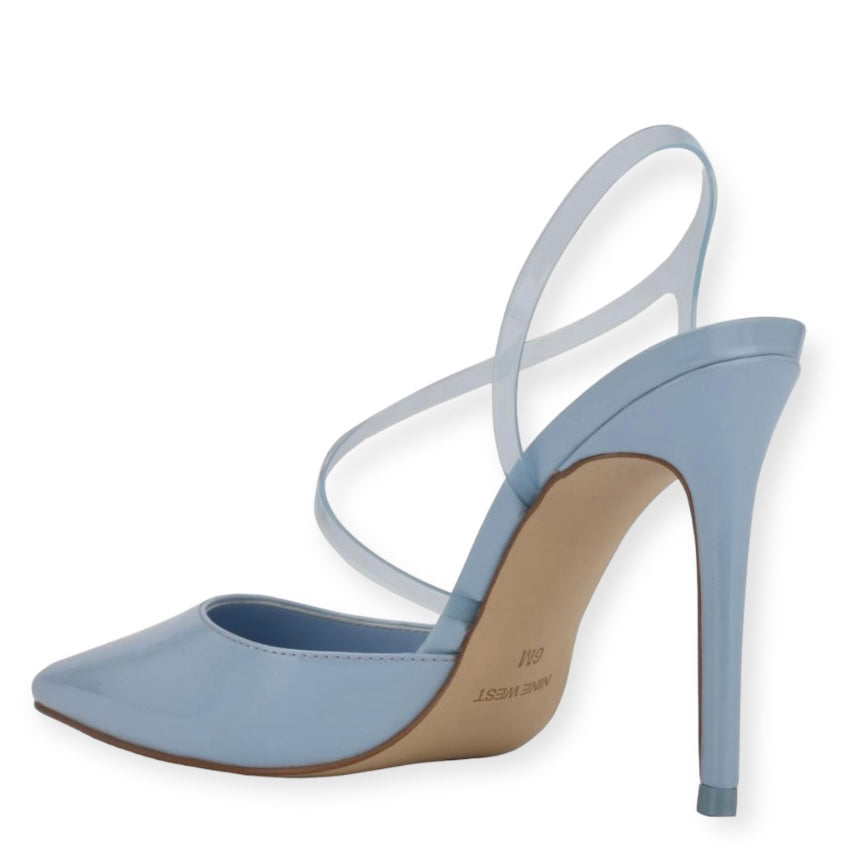 FAMES3 Slingback Light Blue Pointed Toe Size 8 Women's Pumps