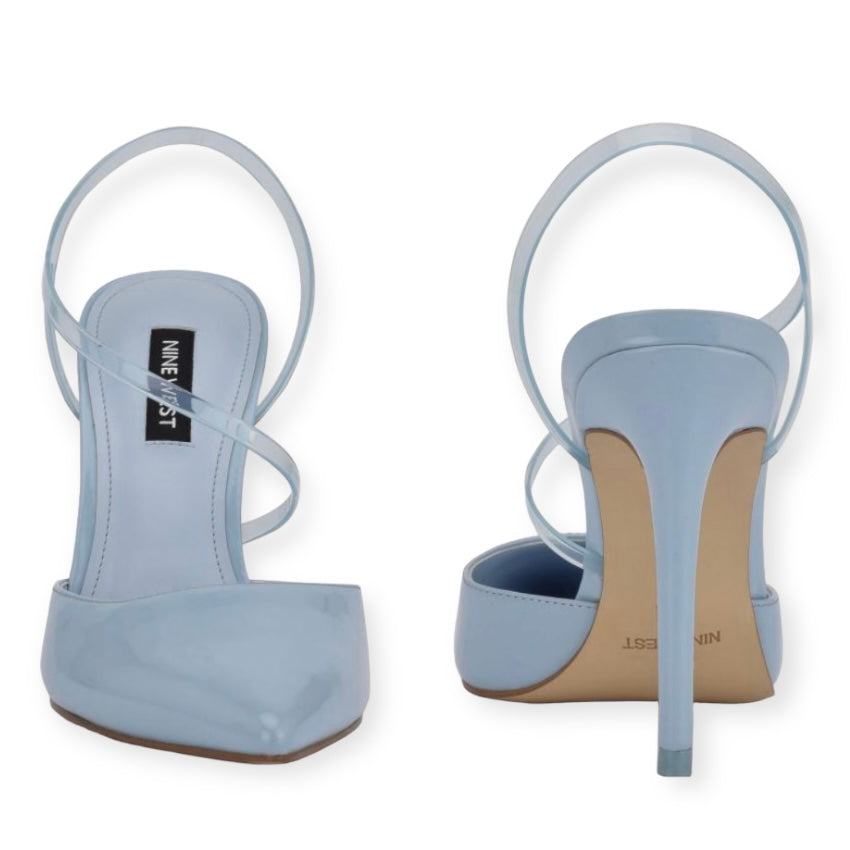 FAMES3 Slingback Light Blue Pointed Toe Size 8 Women's Pumps