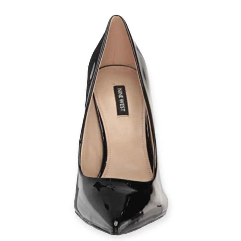 FRESH3 Stiletto Heels Pointy Toe Black Patent Size 6M Women's Pumps