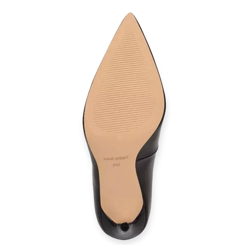 FRESH3 Stiletto Heels Pointy Toe Black Patent Size 6M Women's Pumps