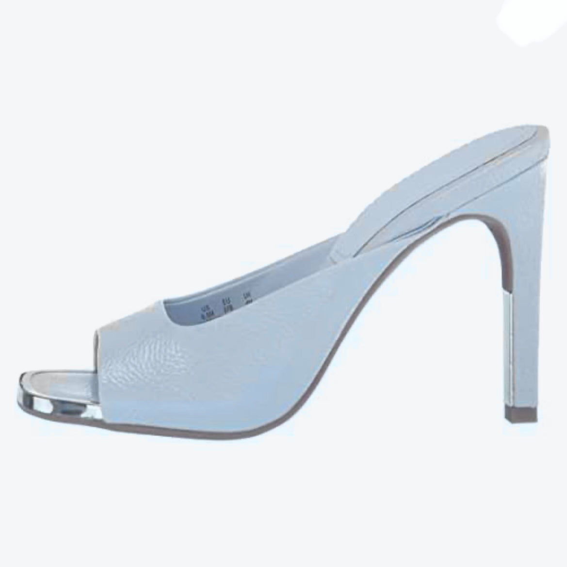 ANYA Blue Patent Square Toe Stiletto High Heels Slip On Women's Sandals