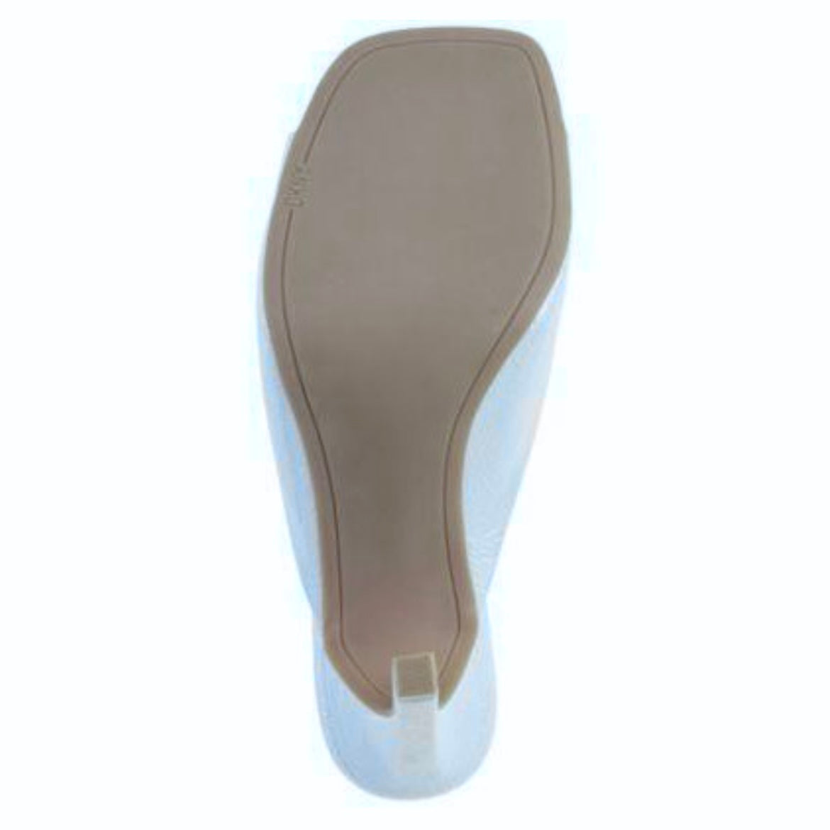 ANYA Blue Patent Square Toe Stiletto High Heels Slip On Women's Sandals