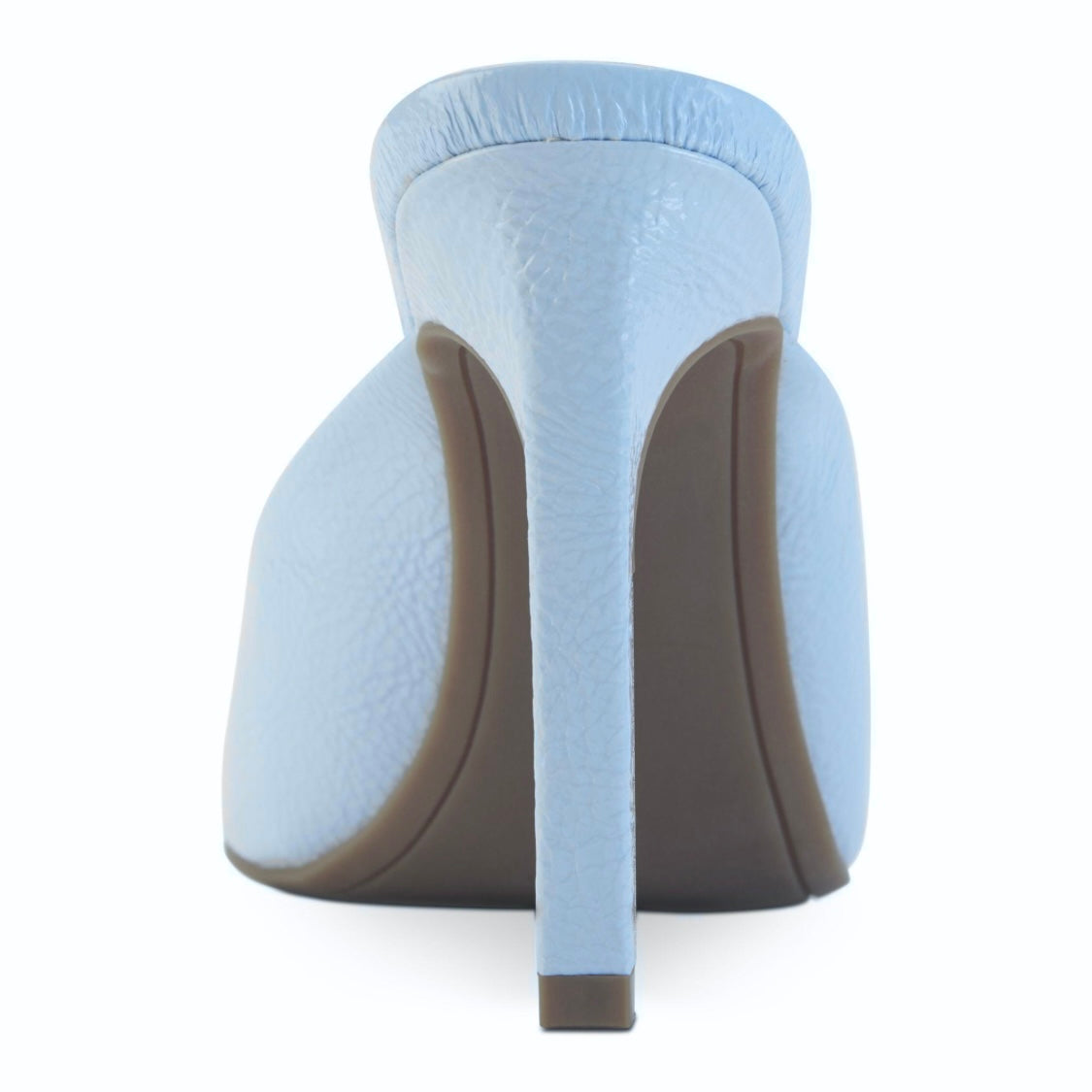 ANYA Blue Patent Square Toe Stiletto High Heels Slip On Women's Sandals