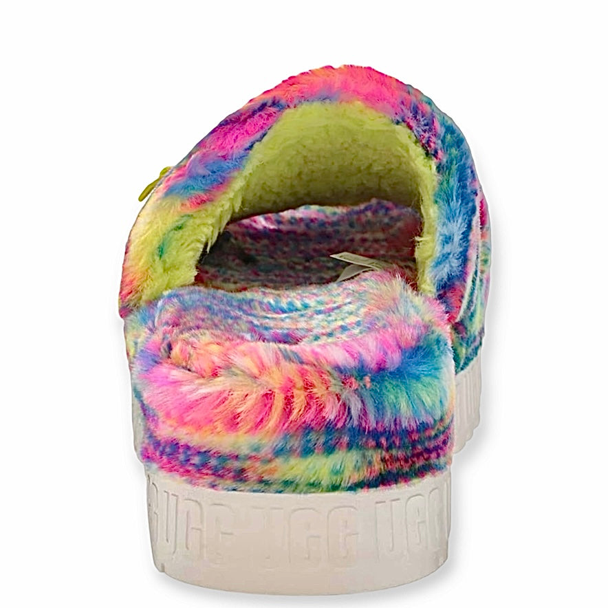 FLUFFITA Pixelate Multicolor Slip On Size 9 Women's Slide Platform Sandals
