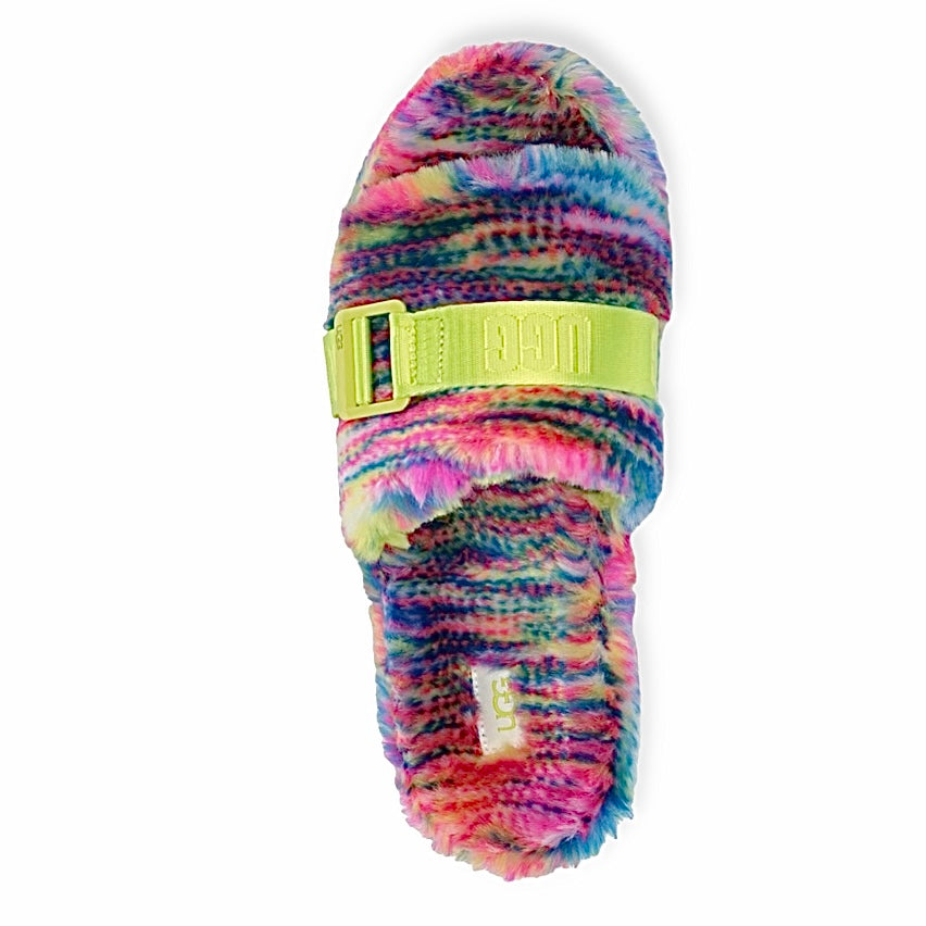 FLUFFITA Pixelate Multicolor Slip On Size 9 Women's Slide Platform Sandals